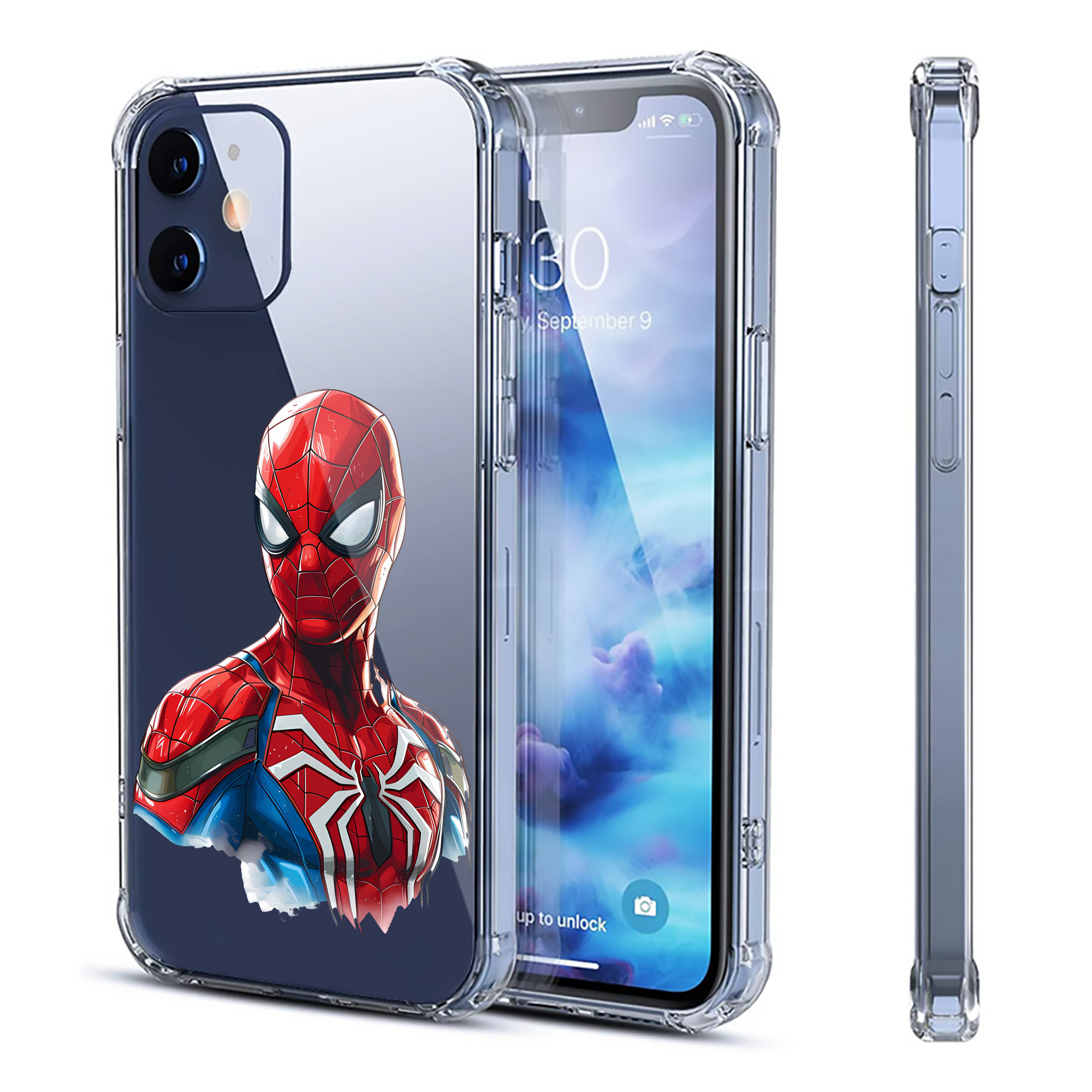（画像用） Spider Man スパイダーマン 【iPhone 12シリーズ対応】透明スマホケース（クリアソフトケース）